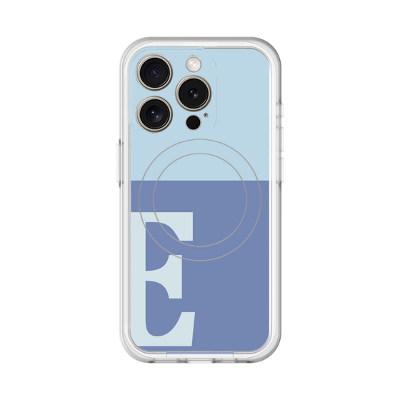 スリムプロテクションプレミアムケース with MagSafe［ オリジナル - initial two tone - E blue ］