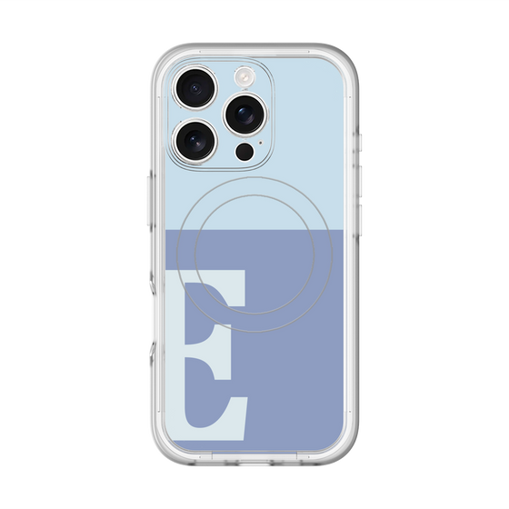 スリムプロテクションプレミアムケース with MagSafe［ オリジナル - initial two tone - E blue ］