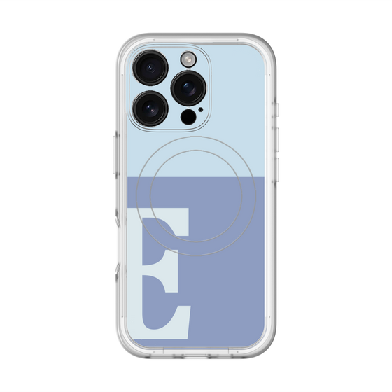 スリムプロテクションプレミアムケース with MagSafe［ オリジナル - initial two tone - E blue ］