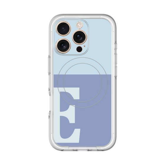 スリムプロテクションプレミアムケース with MagSafe［ オリジナル - initial two tone - E blue ］