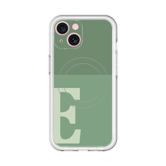 スリムプロテクションプレミアムケース with MagSafe［ オリジナル - initial two tone - E green ］