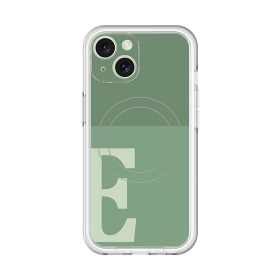 スリムプロテクションプレミアムケース with MagSafe［ オリジナル - initial two tone - E green ］