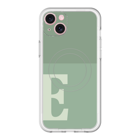 スリムプロテクションプレミアムケース with MagSafe［ オリジナル - initial two tone - E green ］