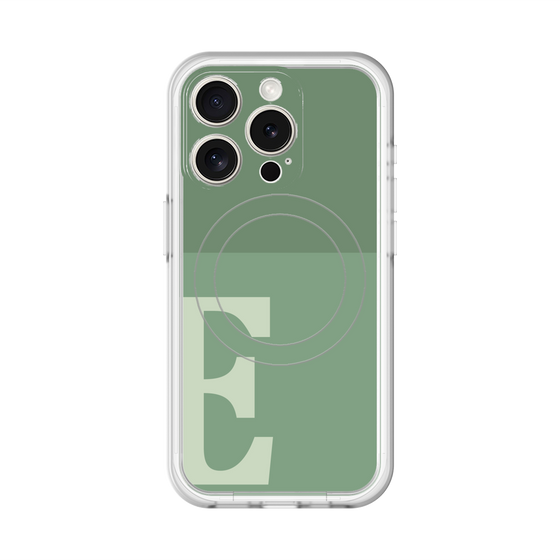 スリムプロテクションプレミアムケース with MagSafe［ オリジナル - initial two tone - E green ］