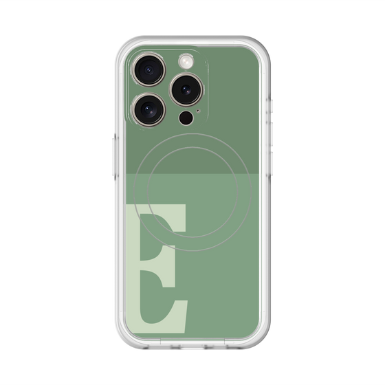 スリムプロテクションプレミアムケース with MagSafe［ オリジナル - initial two tone - E green ］