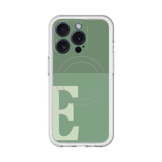 スリムプロテクションプレミアムケース with MagSafe［ オリジナル - initial two tone - E green ］