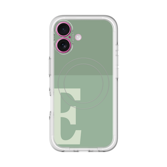 スリムプロテクションプレミアムケース with MagSafe［ オリジナル - initial two tone - E green ］