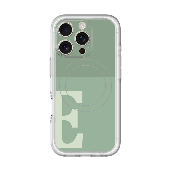 スリムプロテクションプレミアムケース with MagSafe［ オリジナル - initial two tone - E green ］