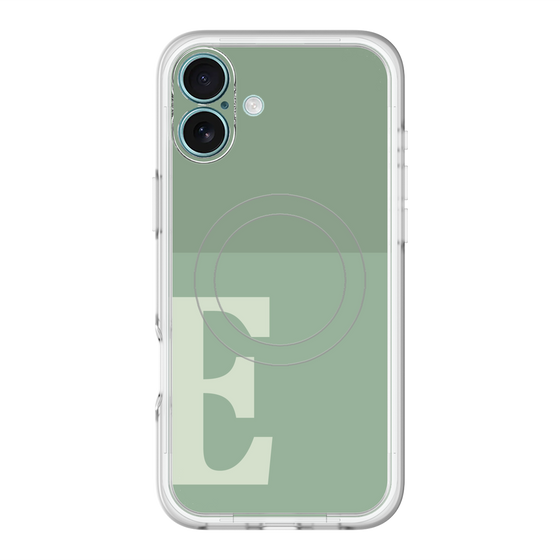 スリムプロテクションプレミアムケース with MagSafe［ オリジナル - initial two tone - E green ］