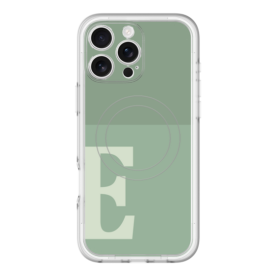 スリムプロテクションプレミアムケース with MagSafe［ オリジナル - initial two tone - E green ］