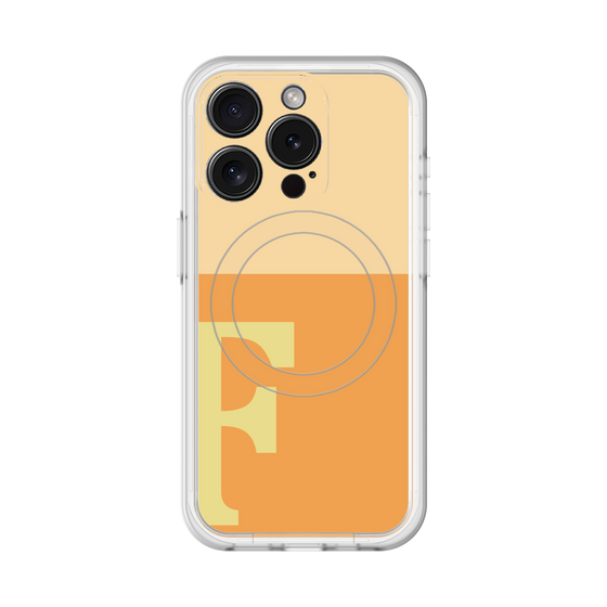スリムプロテクションプレミアムケース with MagSafe［ オリジナル - initial two tone - F orange ］