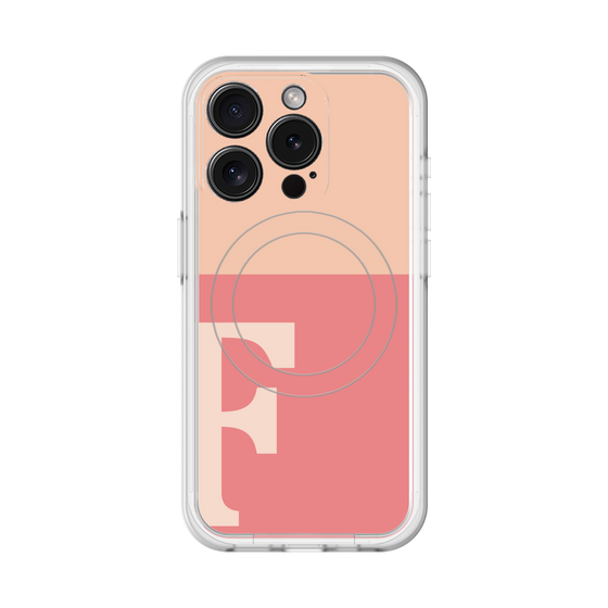 スリムプロテクションプレミアムケース with MagSafe［ オリジナル - initial two tone - F pink ］