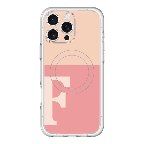 スリムプロテクションプレミアムケース with MagSafe［ オリジナル - initial two tone - F pink ］
