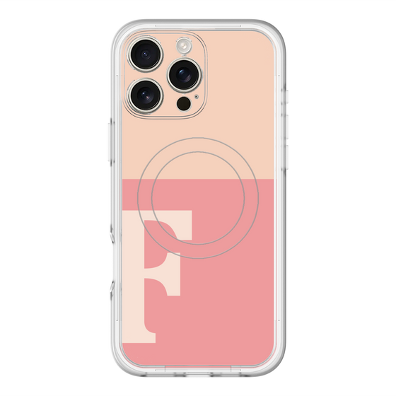 スリムプロテクションプレミアムケース with MagSafe［ オリジナル - initial two tone - F pink ］