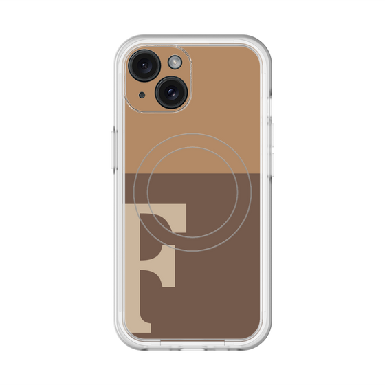 スリムプロテクションプレミアムケース with MagSafe［ オリジナル - initial two tone - F brown ］