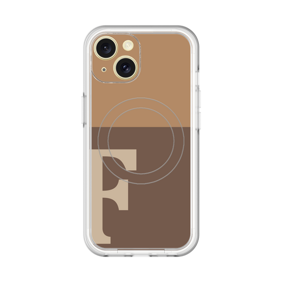 スリムプロテクションプレミアムケース with MagSafe［ オリジナル - initial two tone - F brown ］