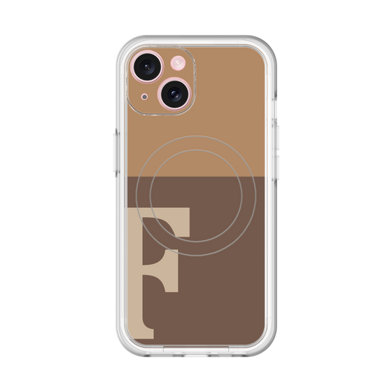 スリムプロテクションプレミアムケース with MagSafe［ オリジナル - initial two tone - F brown ］