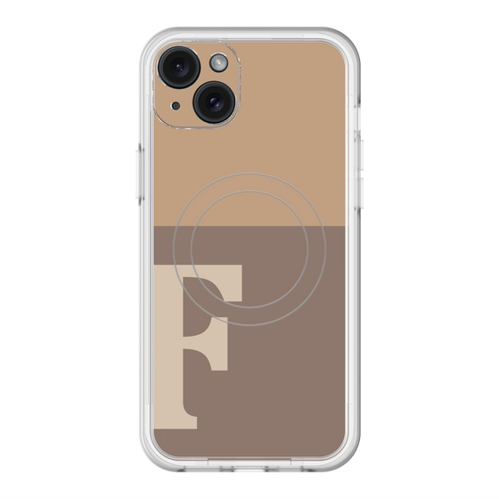 スリムプロテクションプレミアムケース with MagSafe［ オリジナル - initial two tone - F brown ］