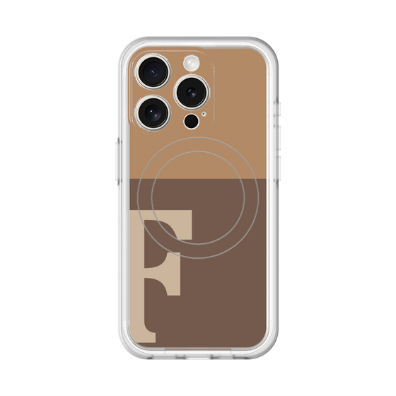 スリムプロテクションプレミアムケース with MagSafe［ オリジナル - initial two tone - F brown ］