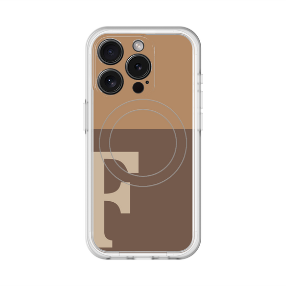 スリムプロテクションプレミアムケース with MagSafe［ オリジナル - initial two tone - F brown ］