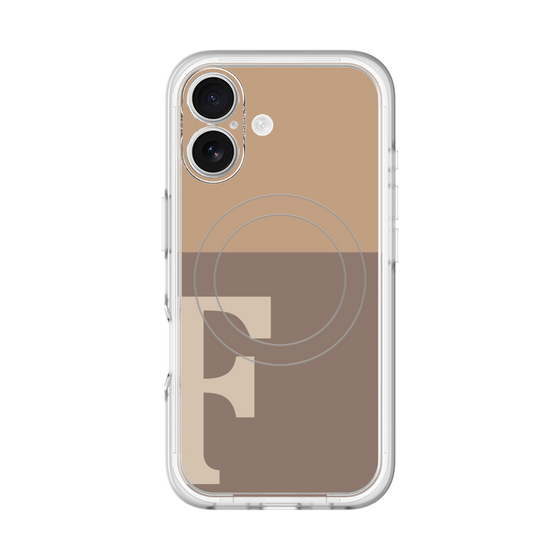 スリムプロテクションプレミアムケース with MagSafe［ オリジナル - initial two tone - F brown ］