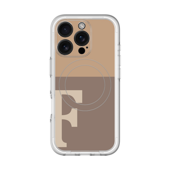スリムプロテクションプレミアムケース with MagSafe［ オリジナル - initial two tone - F brown ］
