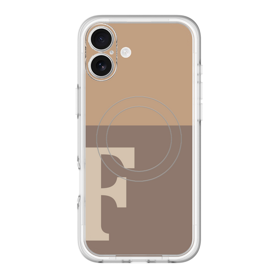 スリムプロテクションプレミアムケース with MagSafe［ オリジナル - initial two tone - F brown ］