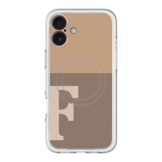 スリムプロテクションプレミアムケース with MagSafe［ オリジナル - initial two tone - F brown ］