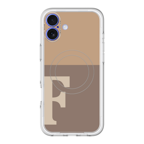 スリムプロテクションプレミアムケース with MagSafe［ オリジナル - initial two tone - F brown ］