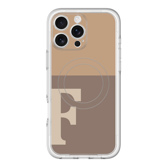スリムプロテクションプレミアムケース with MagSafe［ オリジナル - initial two tone - F brown ］