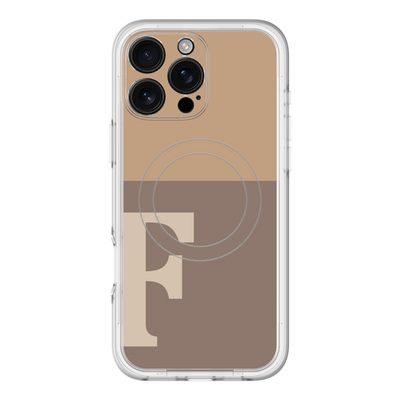 スリムプロテクションプレミアムケース with MagSafe［ オリジナル - initial two tone - F brown ］