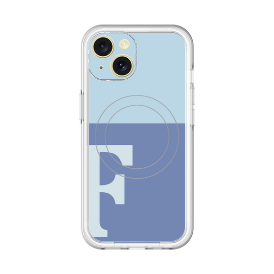スリムプロテクションプレミアムケース with MagSafe［ オリジナル - initial two tone - F blue ］