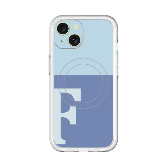スリムプロテクションプレミアムケース with MagSafe［ オリジナル - initial two tone - F blue ］