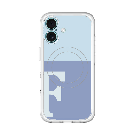 スリムプロテクションプレミアムケース with MagSafe［ オリジナル - initial two tone - F blue ］