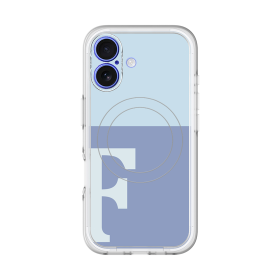 スリムプロテクションプレミアムケース with MagSafe［ オリジナル - initial two tone - F blue ］