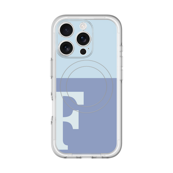 スリムプロテクションプレミアムケース with MagSafe［ オリジナル - initial two tone - F blue ］