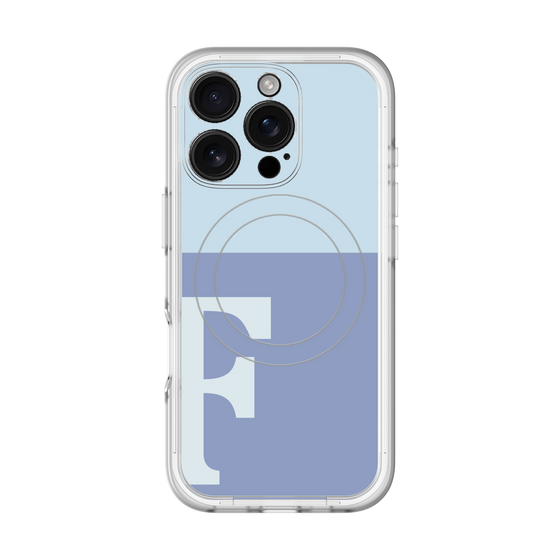 スリムプロテクションプレミアムケース with MagSafe［ オリジナル - initial two tone - F blue ］