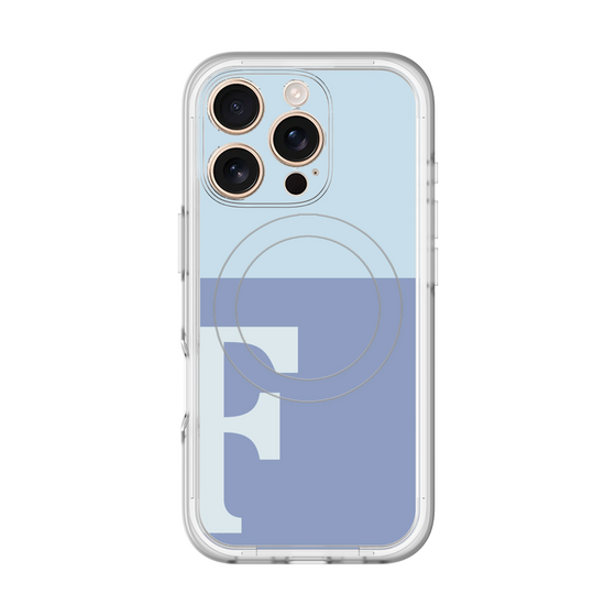 スリムプロテクションプレミアムケース with MagSafe［ オリジナル - initial two tone - F blue ］