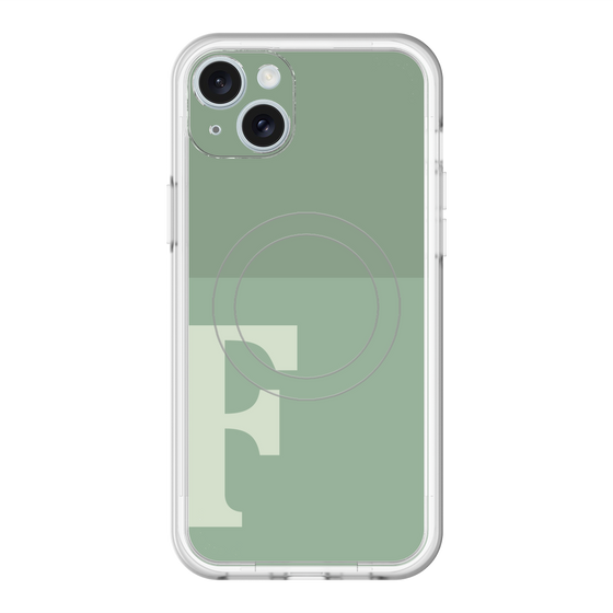 スリムプロテクションプレミアムケース with MagSafe［ オリジナル - initial two tone - F green ］