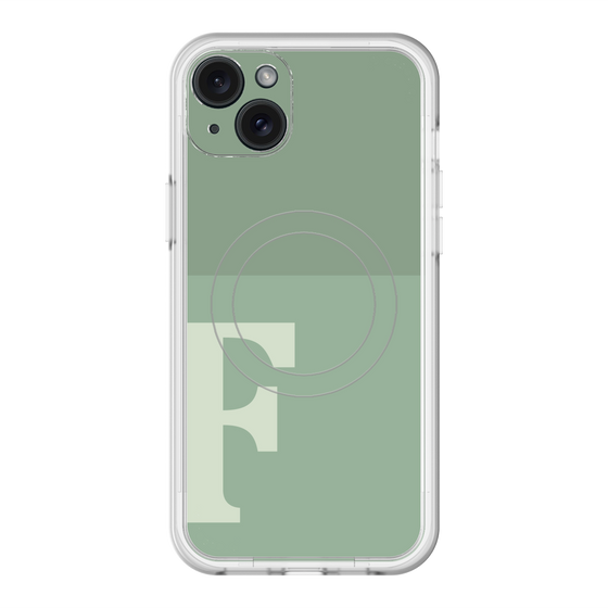 スリムプロテクションプレミアムケース with MagSafe［ オリジナル - initial two tone - F green ］
