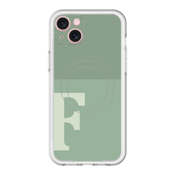 スリムプロテクションプレミアムケース with MagSafe［ オリジナル - initial two tone - F green ］