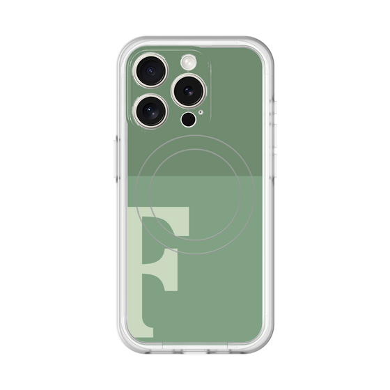 スリムプロテクションプレミアムケース with MagSafe［ オリジナル - initial two tone - F green ］