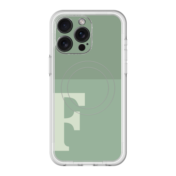 スリムプロテクションプレミアムケース with MagSafe［ オリジナル - initial two tone - F green ］