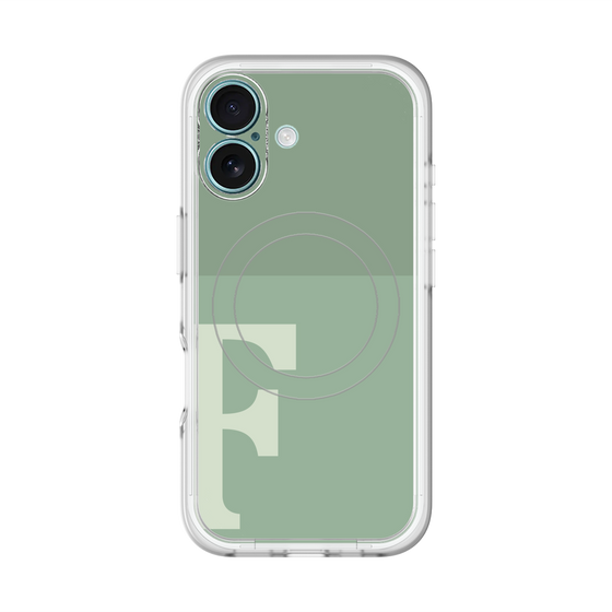 スリムプロテクションプレミアムケース with MagSafe［ オリジナル - initial two tone - F green ］