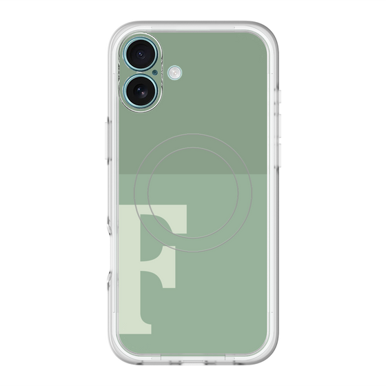 スリムプロテクションプレミアムケース with MagSafe［ オリジナル - initial two tone - F green ］