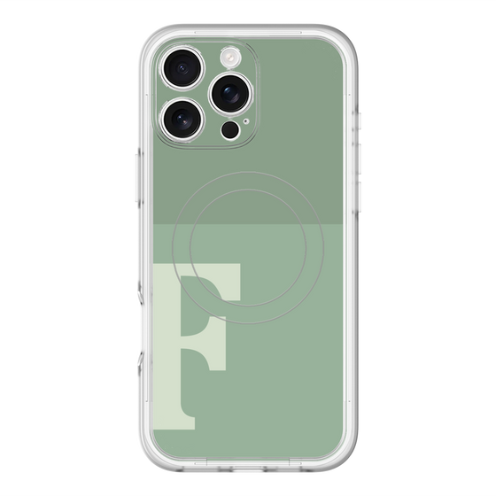 スリムプロテクションプレミアムケース with MagSafe［ オリジナル - initial two tone - F green ］