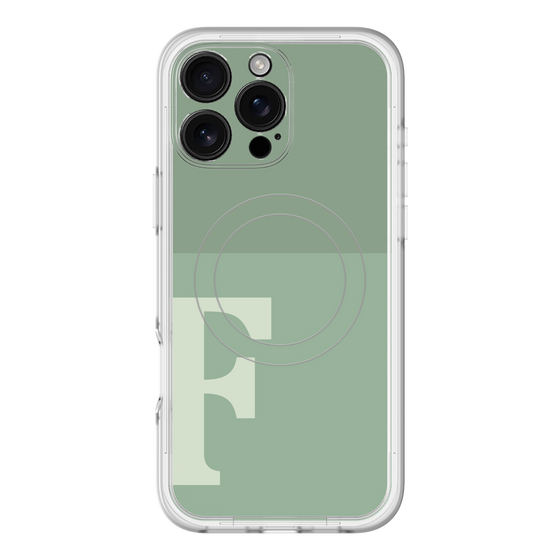 スリムプロテクションプレミアムケース with MagSafe［ オリジナル - initial two tone - F green ］