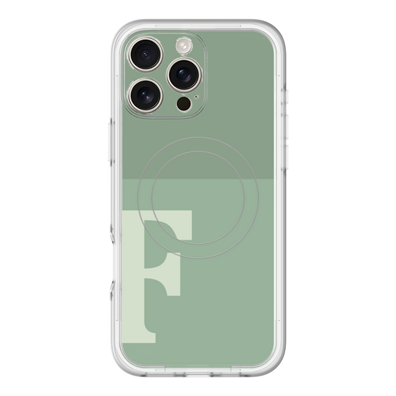 スリムプロテクションプレミアムケース with MagSafe［ オリジナル - initial two tone - F green ］