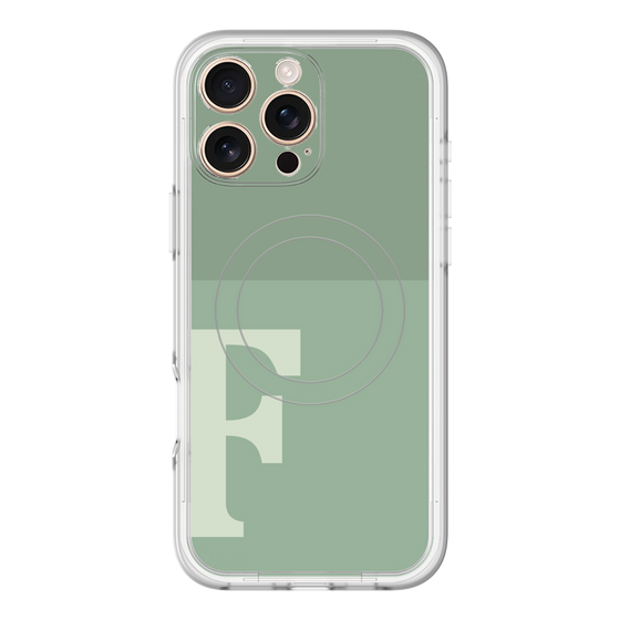 スリムプロテクションプレミアムケース with MagSafe［ オリジナル - initial two tone - F green ］