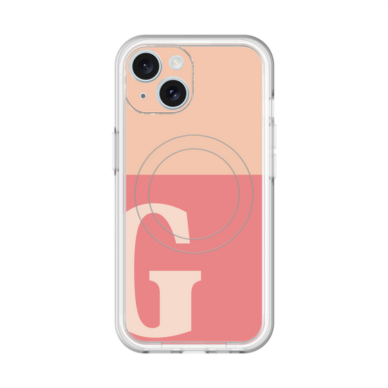スリムプロテクションプレミアムケース with MagSafe［ オリジナル - initial two tone - G pink ］
